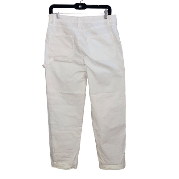 Marine Layer Women Pant Size 8 White Maya Slim Straight Utility Stretch 14934 - Picture 9 of 11